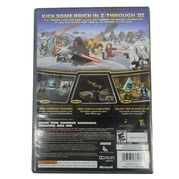 XBox 360 Lego Star Wars The Complete Saga Video Game Jewel Case Manual Tested - Picture 2 of 9